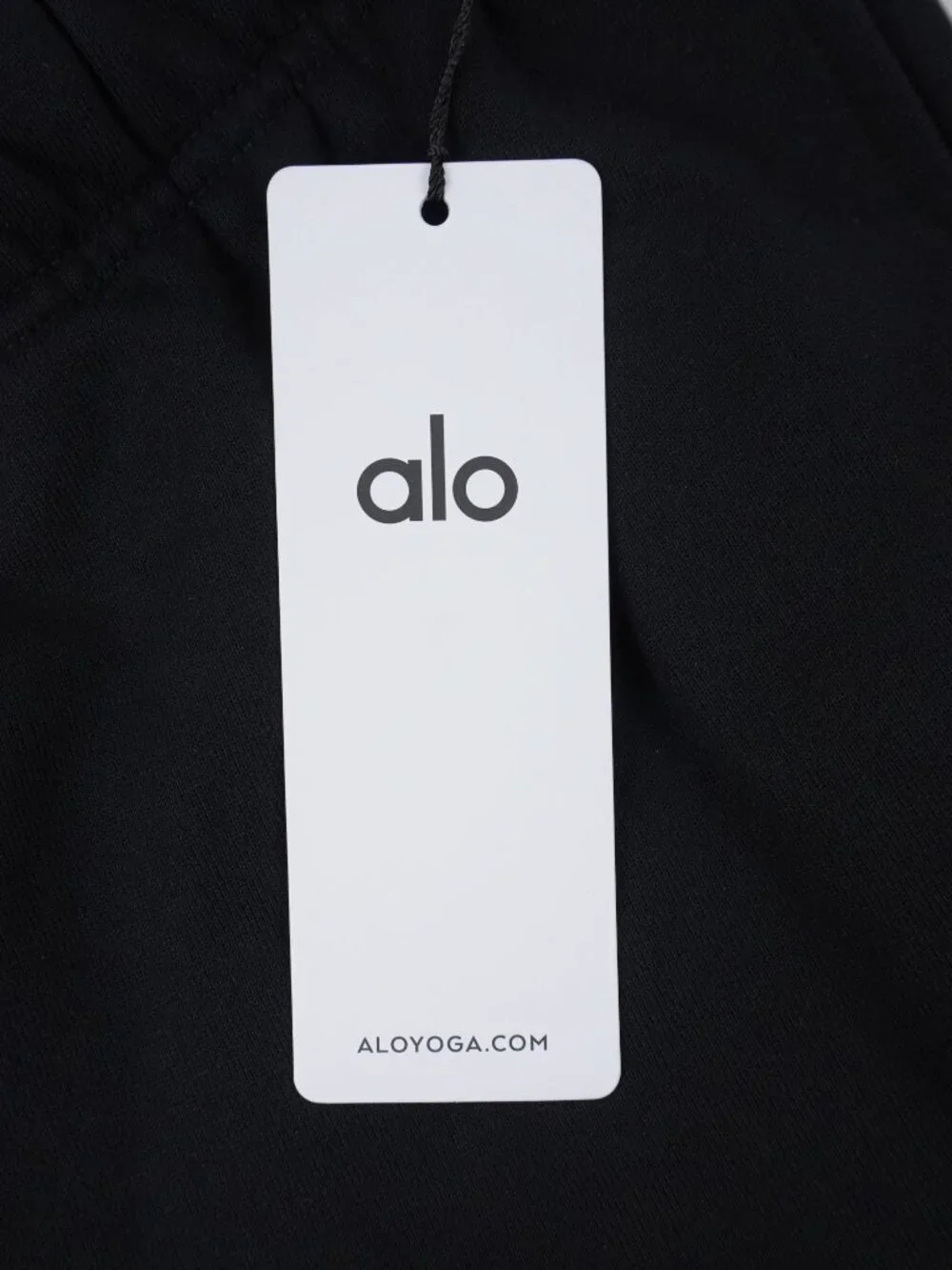 ALO Yoga Accolade Cotton Blend Logo Sweatpants In Black - Women's Size XL - NWT